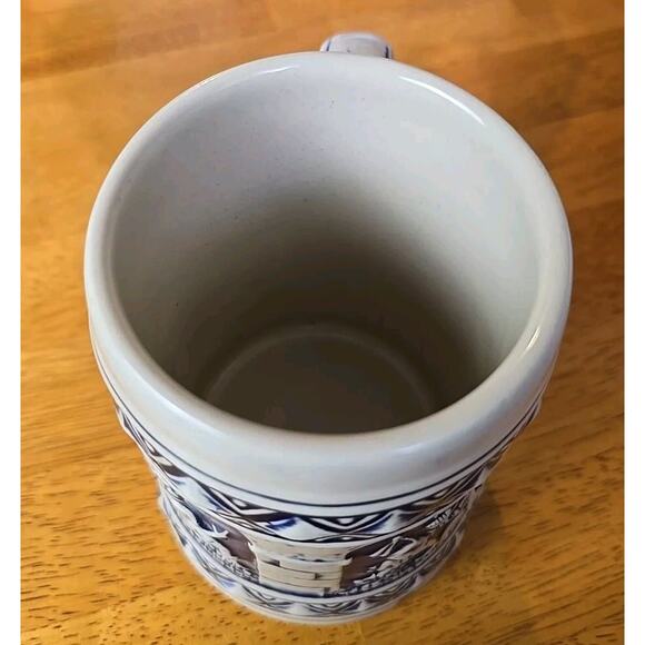 West German Gerz Stoneware Stein Blue On Gray Dancers 5 3/4" - Picture 4 of 5